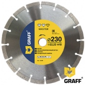 Алмазный диск по бетону и камню 230x10х22,23 мм GRAFF серия "Master"
